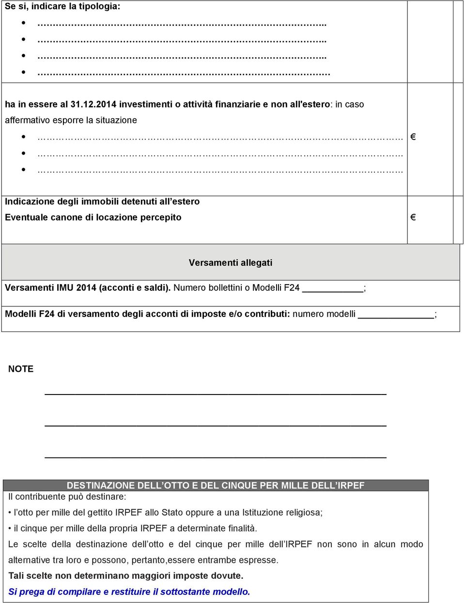 allegati Versamenti IMU 2014 (acconti e saldi).