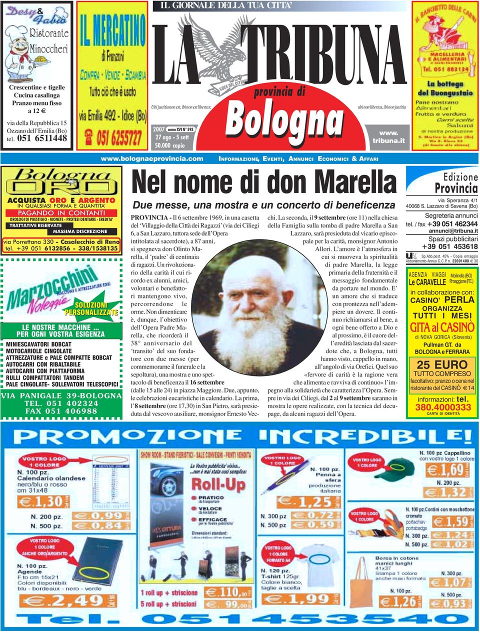 000 copie provincia di Bologna ubi non libertas, ibi non justitia www. tribuna.it www.bolognaeprovincia.