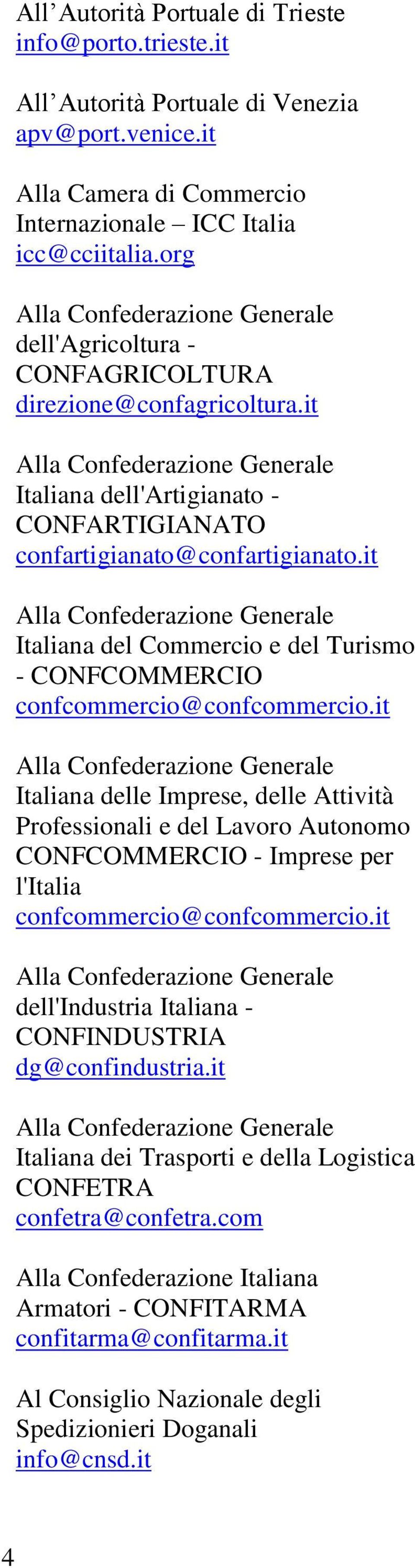 it Italiana del Commercio e del Turismo - CONFCOMMERCIO confcommercio@confcommercio.