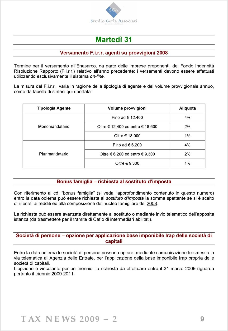 400 4% Monomandatario Oltre 12.400 ed entro 18.600 2% Oltre 18.000 1% Fino ad 6.200 4% Plurimandatario Oltre 6.200 ed entro 9.300 2% Oltre 9.