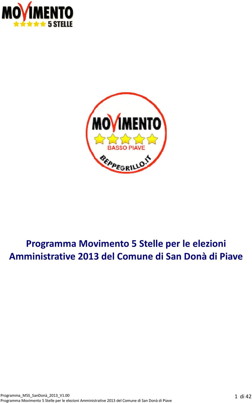 Prgramma_M5S_SanDnà_2013_V1.00   1 di 42