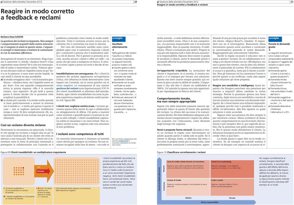 I seguenti consigli vi aiuteranno a trattare le contestazioni con la massima efficienza. Immaginate di cenare in un ristorante. Dopo il pasto il cameriere vi chiede: «Andava bene?