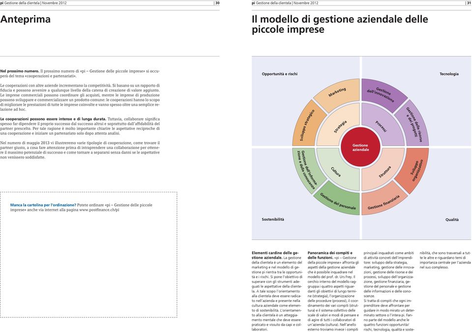 Opportunità e rischi Tecnologia Le cooperazioni con altre aziende incrementano la competitività.