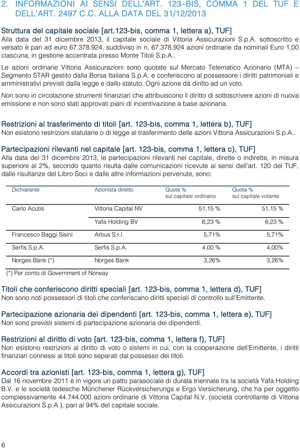 924, suddiviso in n. 67.378.924 azioni ordinarie da nominali Euro 1,00 ciascuna, in gestione accentrata presso Monte Titoli S.p.A.