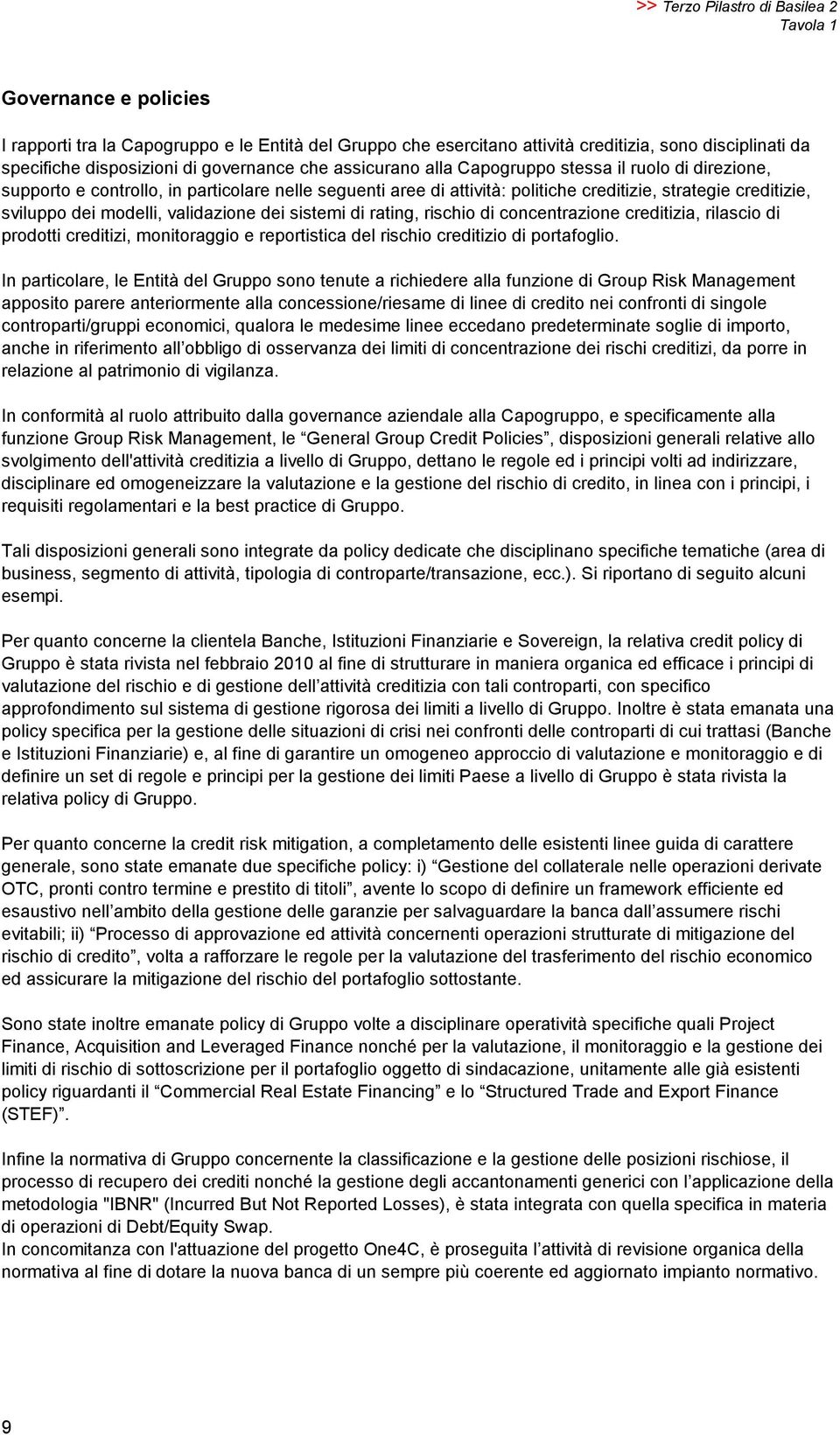 modelli, validazione dei sistemi di rating, rischio di concentrazione creditizia, rilascio di prodotti creditizi, monitoraggio e reportistica del rischio creditizio di portafoglio.