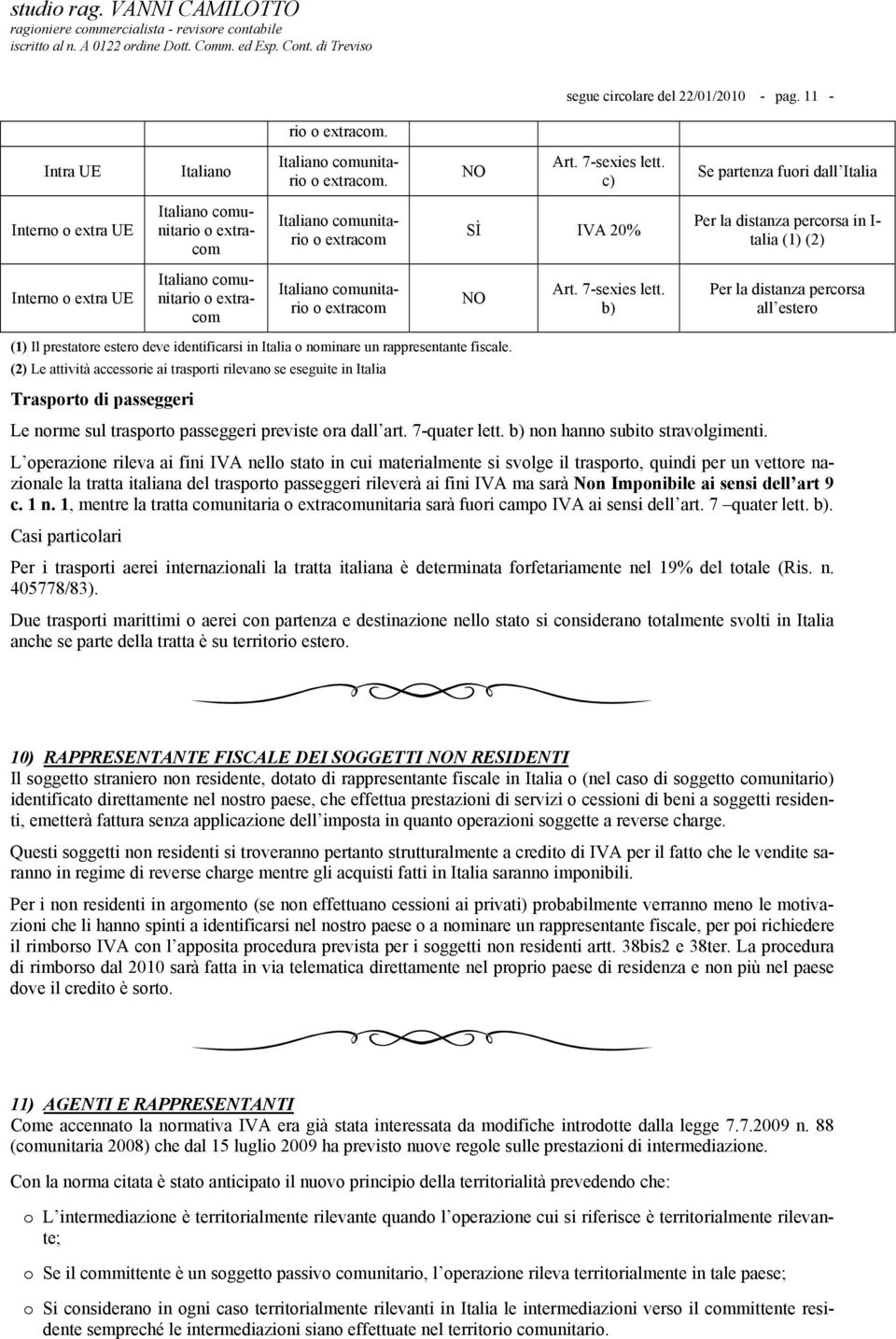 comunitario o extracom Italiano comunitario o extracom NO Art. 7-sexies lett.