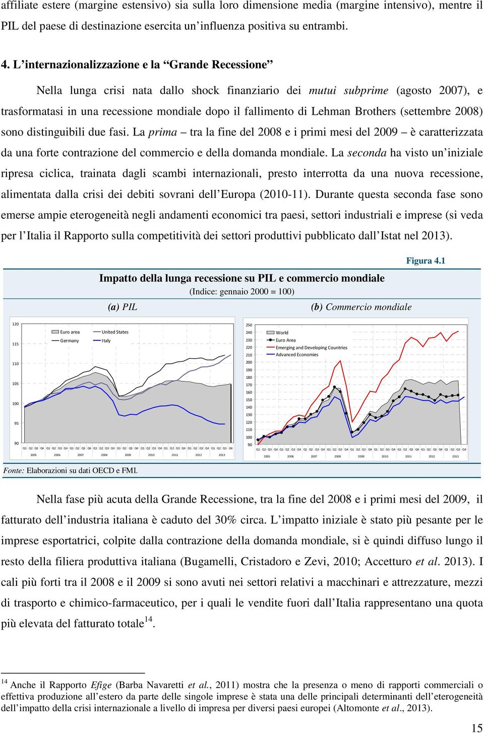 Lehman Brothers (settembre 2008) sono distinguibili due fasi. La prima tra la fine del 2008 e i primi mesi del 2009 è caratterizzata da una forte contrazione del commercio e della domanda mondiale.