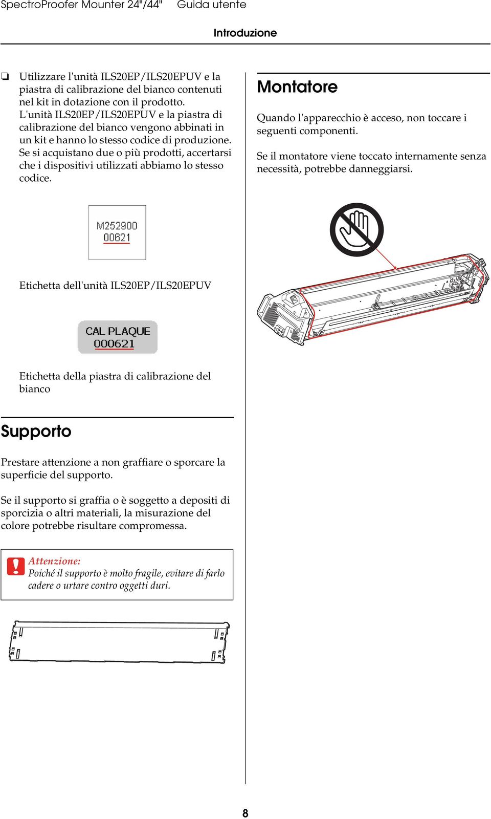 Se si acquistano due o più prodotti, accertarsi che i dispositivi utilizzati abbiamo lo stesso codice. Montatore Quando l'apparecchio è acceso, non toccare i seguenti componenti.