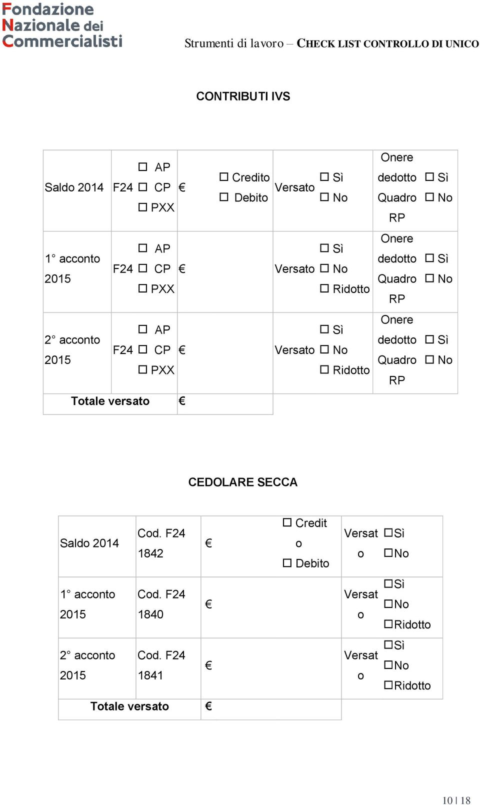 Onere dedtt Quadr RP Onere dedtt Quadr RP CEDOLARE SECCA Sald 2014 1842