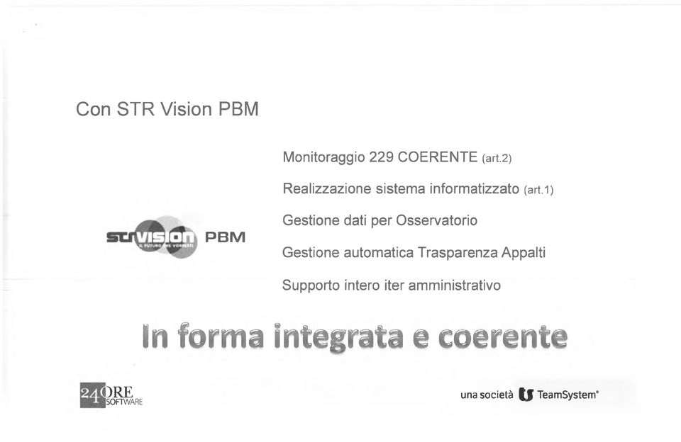 1) P B M Gestione dati per Osservatorio Gestione automatica