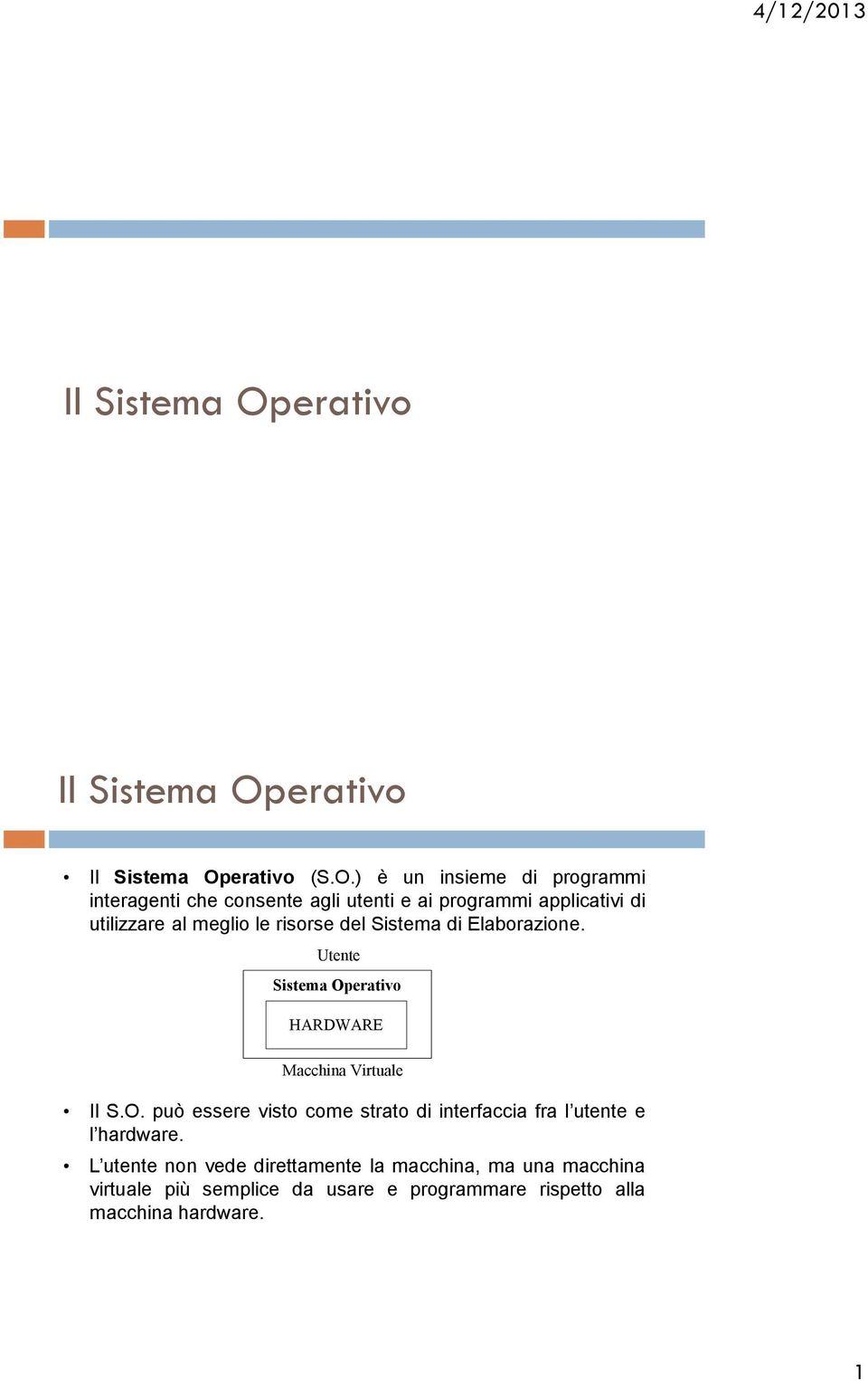 ) è un insieme di programmi interagenti che consente agli utenti e ai programmi applicativi di utilizzare al meglio le