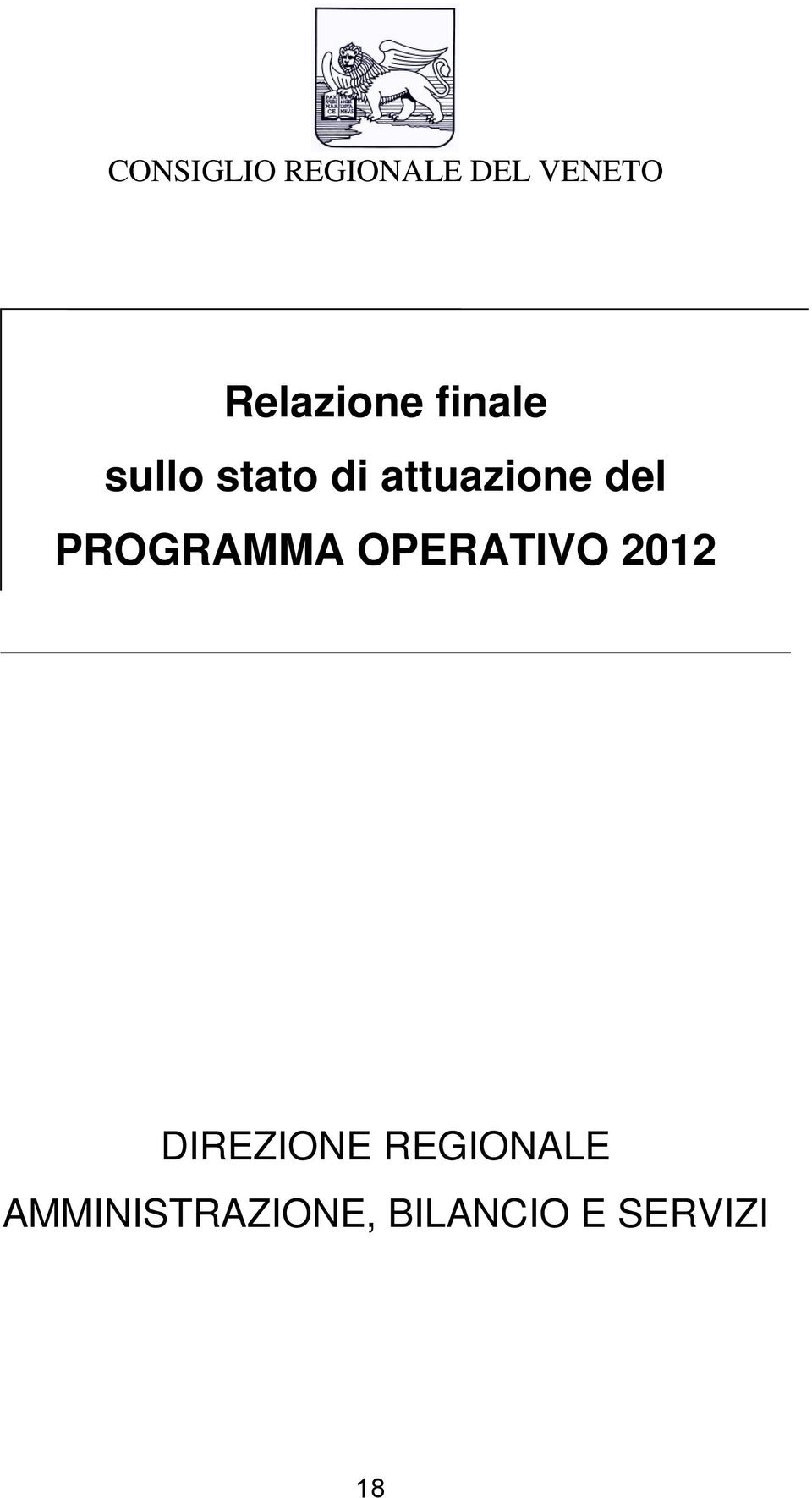 attuazione del PROGRAMMA OPERATIVO 2012