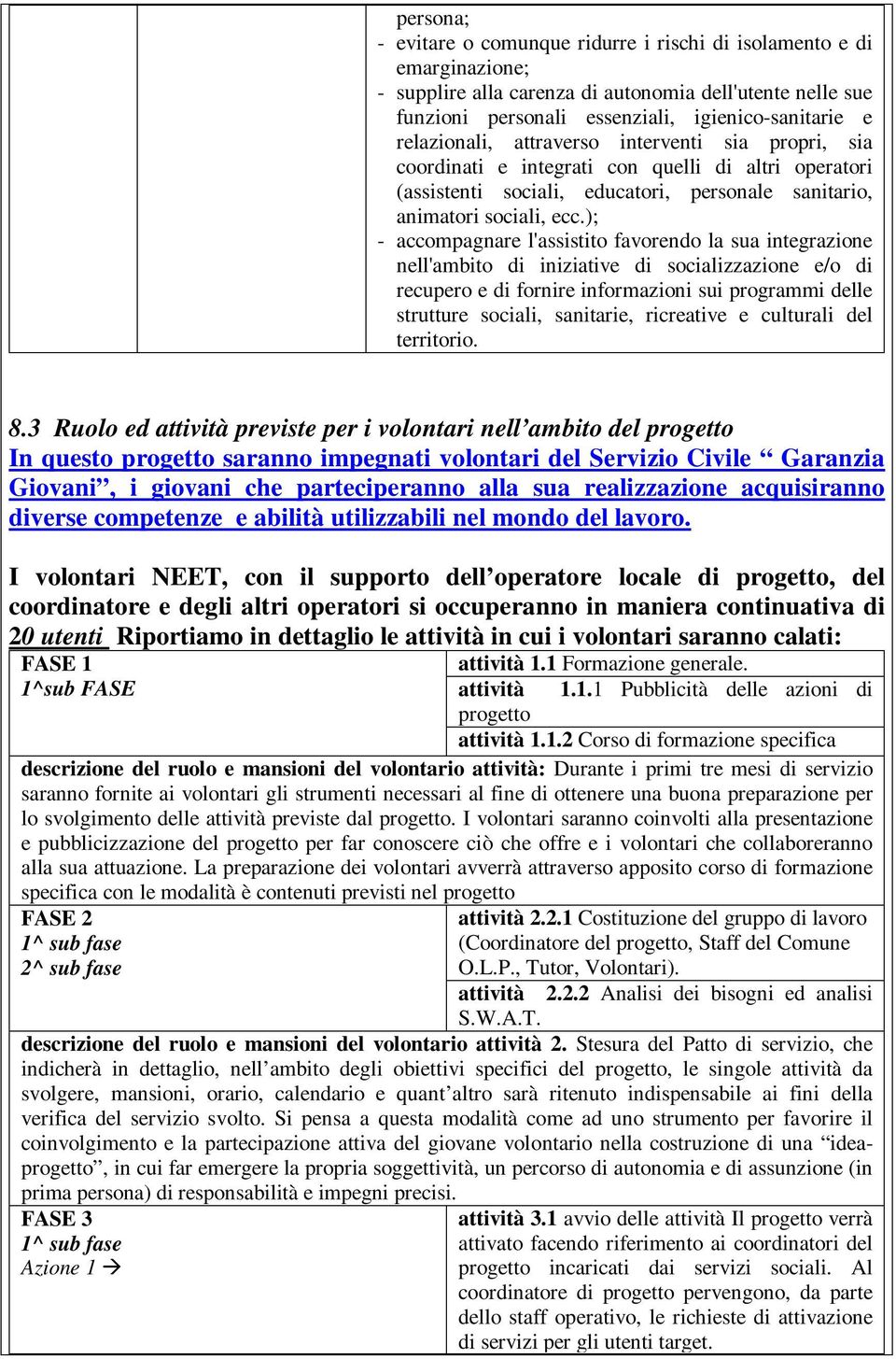 ); - accompagnare l'assistito favorendo la sua integrazione nell'ambito di iniziative di socializzazione e/o di recupero e di fornire informazioni sui programmi delle strutture sociali, sanitarie,