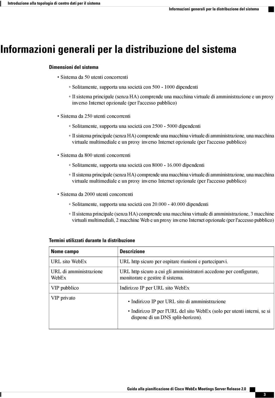 opzionale (per l'accesso pubblico) Sistema da 250 utenti concorrenti Solitamente, supporta una società con 2500-5000 dipendenti Il sistema principale (senza HA) comprende una macchina virtuale di