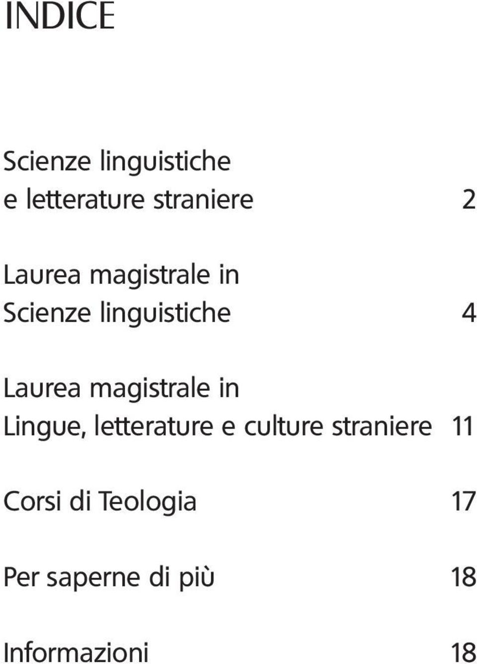 magistrale in Lingue, letterature e culture straniere