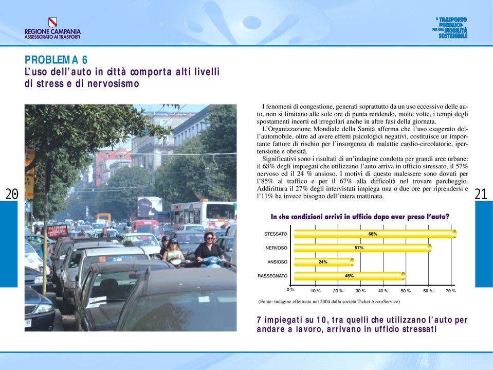 L Organizzazione Mondiale della Sanità afferma che l uso esagerato dell automobile, oltre ad avere effetti psicologici negativi, costituisce un importante fattore di rischio per l insorgenza di