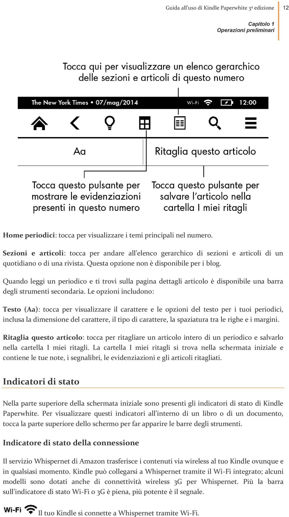 Quando leggi un periodico e ti trovi sulla pagina dettagli articolo è disponibile una barra degli strumenti secondaria.