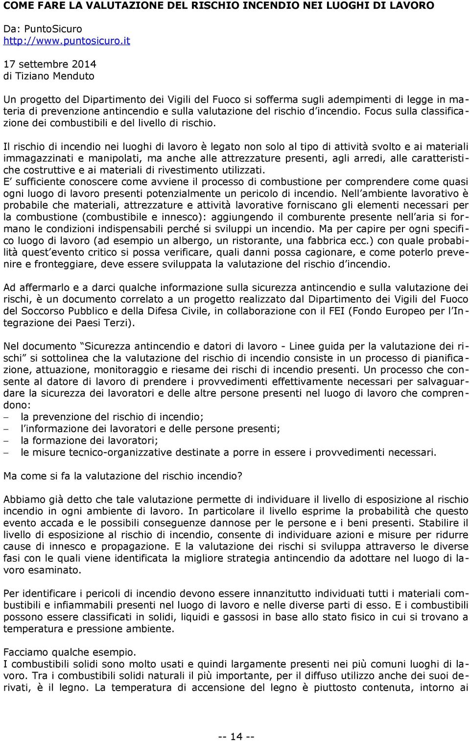 d incendio. Focus sulla classificazione dei combustibili e del livello di rischio.