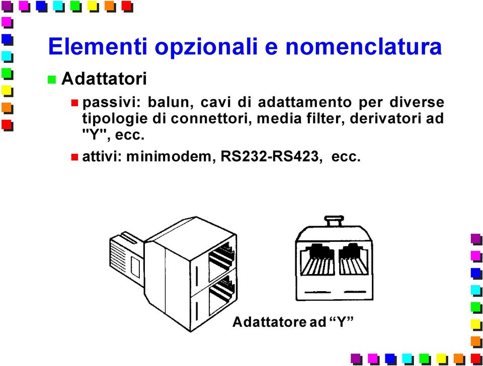 tipologie di connettori, media filter, derivatori