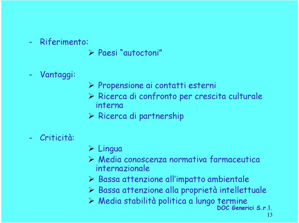 Media conoscenza normativa farmaceutica internazionale Bassa attenzione all impatto