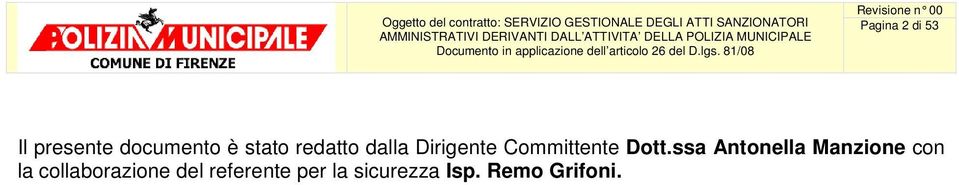 redatto dalla Dirigente Committente Dott.