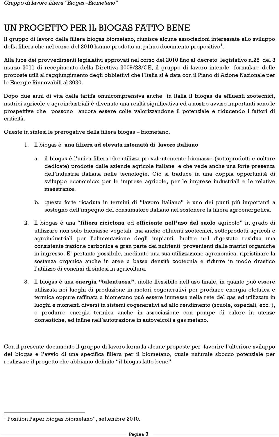 28 del 3 marzo 2011 di recepimento della Direttiva 2009/28/CE, il gruppo di lavoro intende formulare delle proposte utili al raggiungimento degli obbiettivi che l Italia si è data con il Piano di
