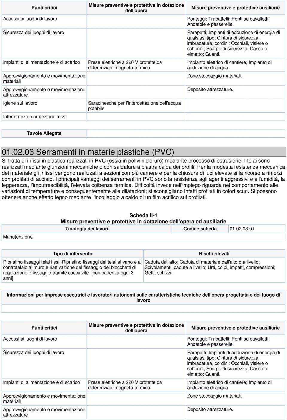 I telai sono realizzati mediante giunzioni meccaniche o con saldature a piastra calda dei profili.