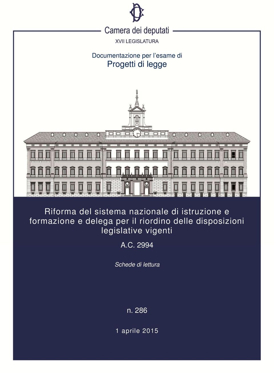 formazione e delega per il riordino delle disposizioni