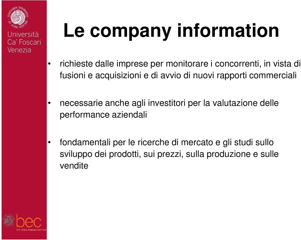 investitori per la valutazione delle performance aziendali fondamentali per le ricerche