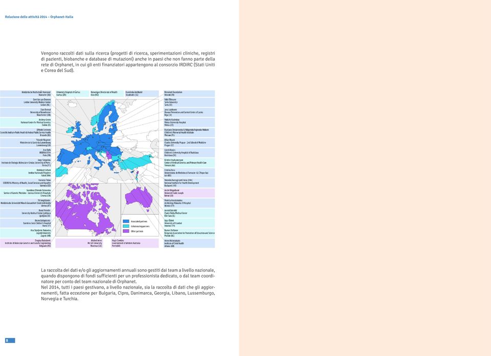 La raccolta dei dati e/o gli aggiornamenti annuali sono gestiti dai team a livello nazionale, quando dispongono di fondi sufficienti per un professionista dedicato, o dal team