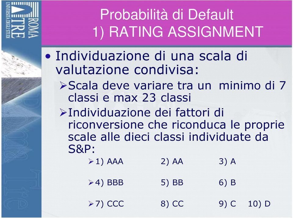 classi Individuazione dei fattori di riconversione che riconduca le proprie scale