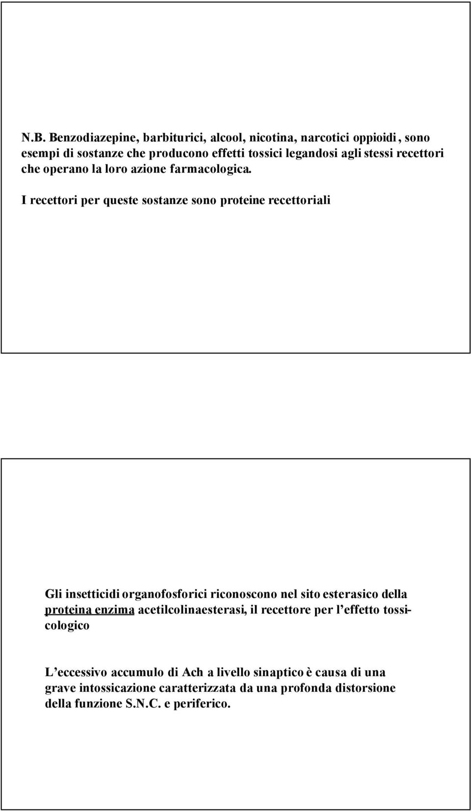 I recettori per queste sostanze sono proteine recettoriali Gli insetticidi organofosforici riconoscono nel sito esterasico della proteina