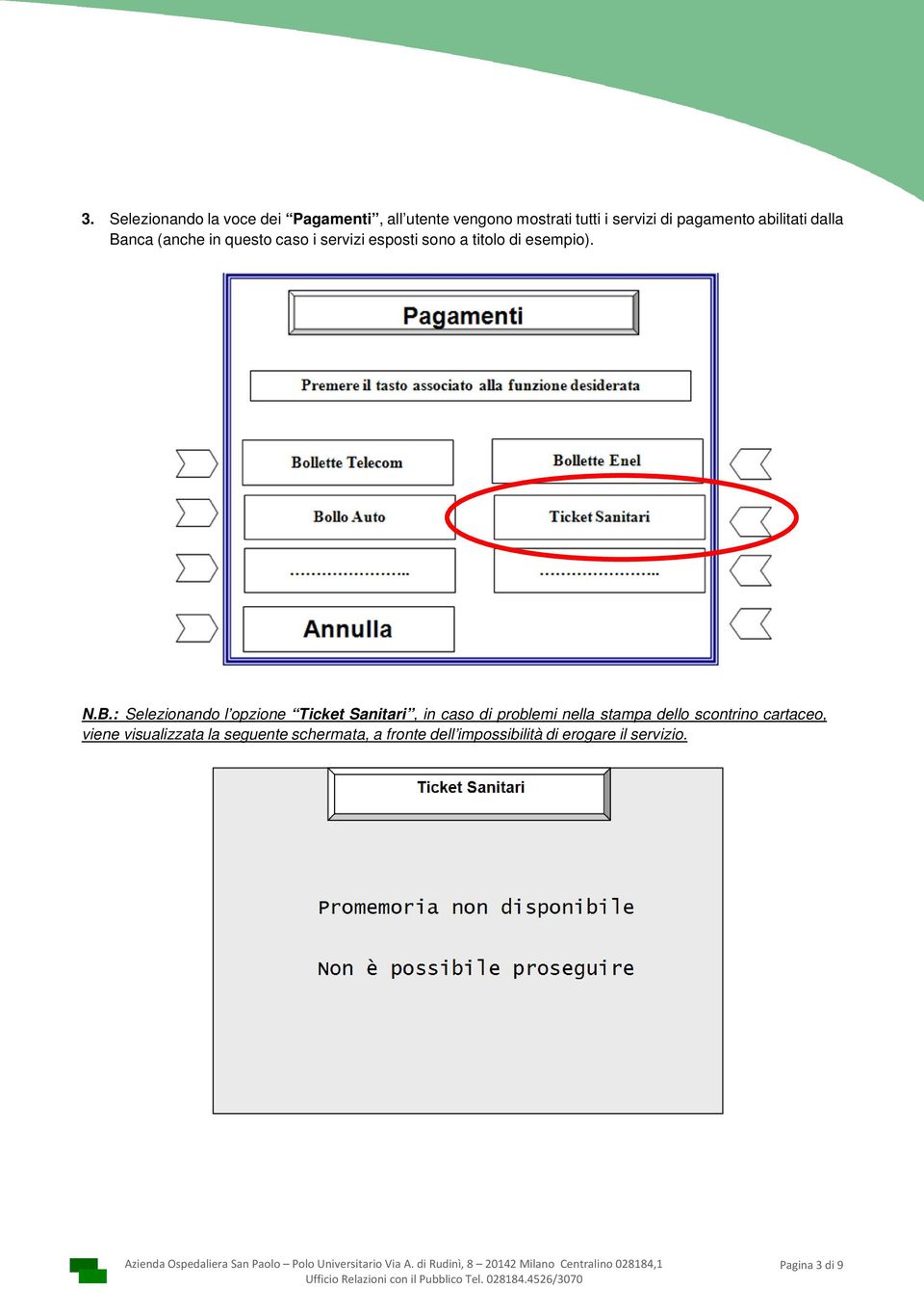 nca (anche in questo caso i servizi esposti sono a titolo di esempio). N.B.