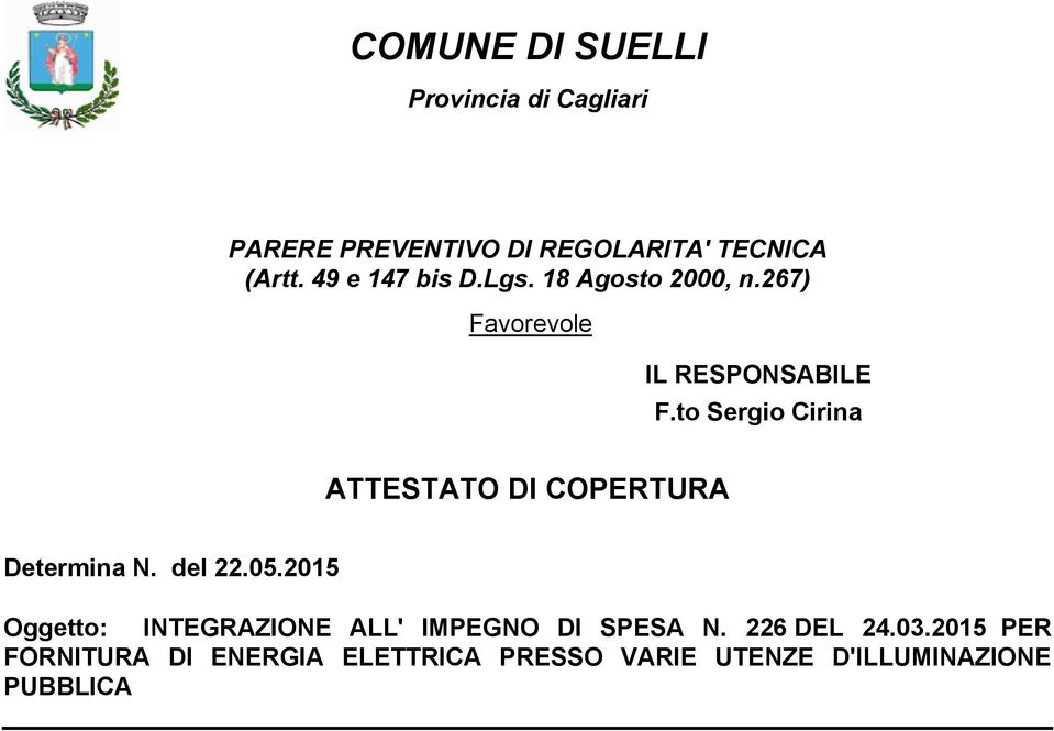 TECNICA ATTESTATO DI COPERTURA