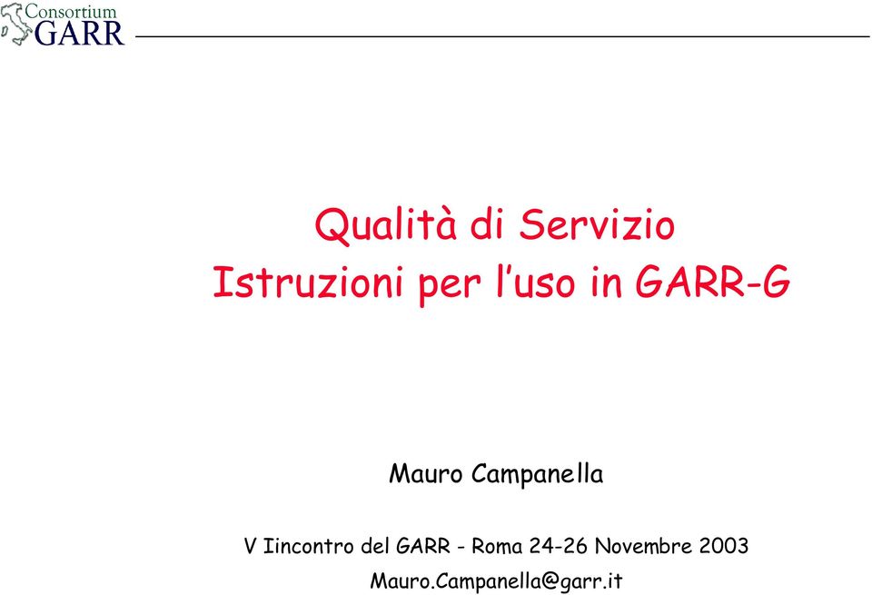 Iincontro del GARR - Roma 24-26