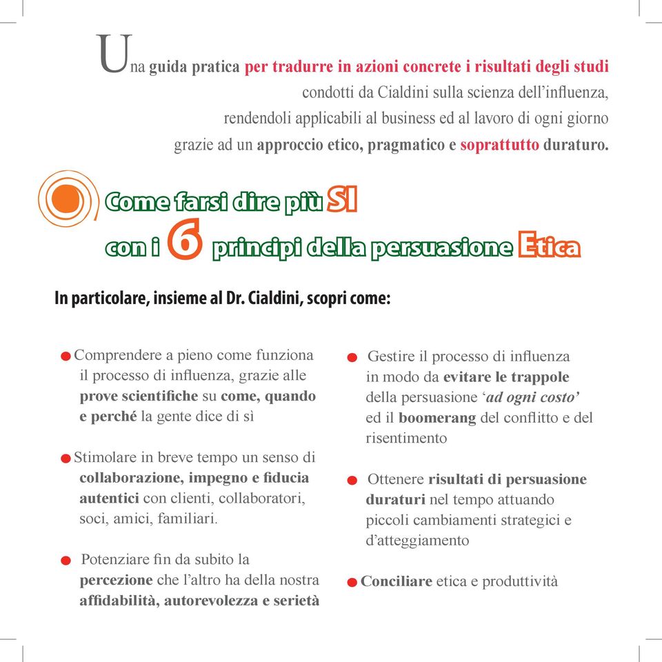 Comprendere a pieno come funziona il processo di influenza, grazie alle prove scientifiche su come, quando e perché la gente dice di sì.