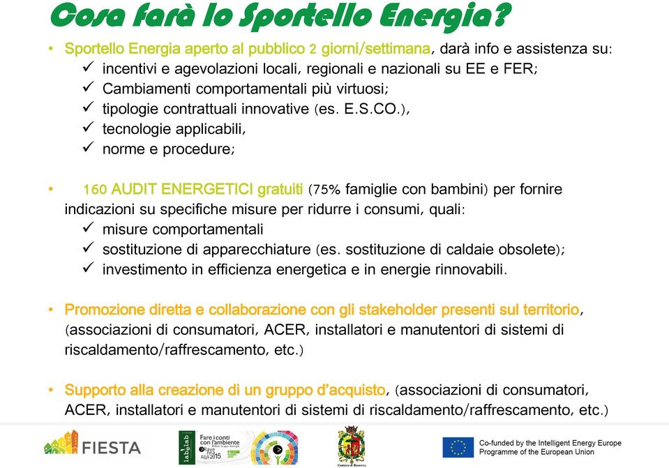 tipologie contrattuali innovative (es. E.S.CO.