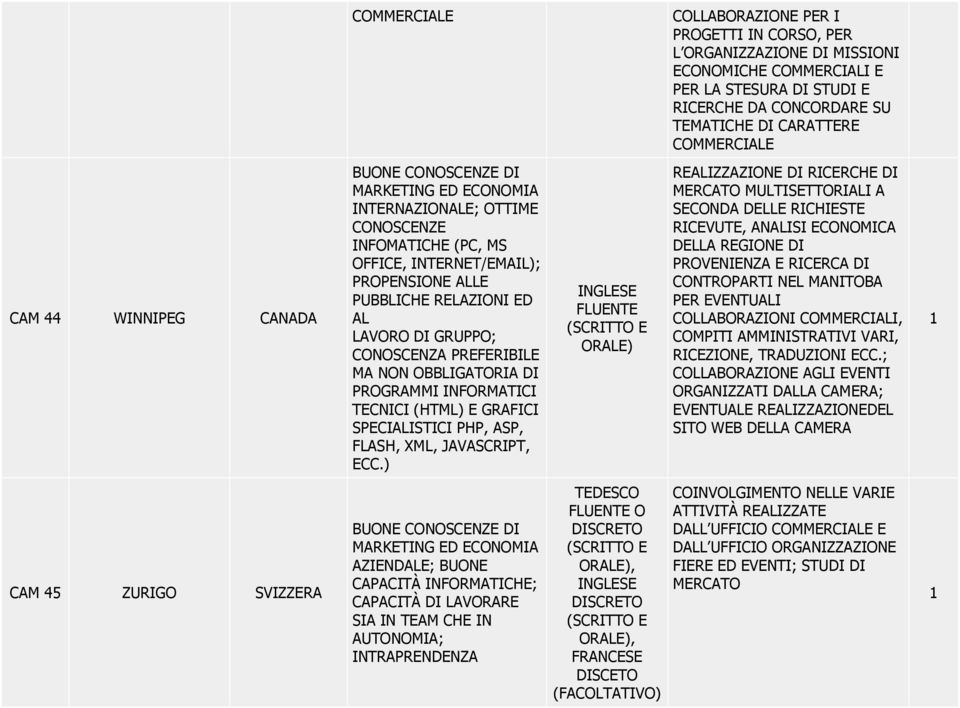 PREFERIBILE MA NON OBBLIGATORIA DI PROGRAMMI INFORMATICI TECNICI (HTML) E GRAFICI SPECIALISTICI PHP, ASP, FLASH, XML, JAVASCRIPT, ECC.