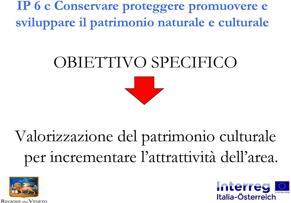 OBIETTIVO SPECIFICO Valorizzazione del