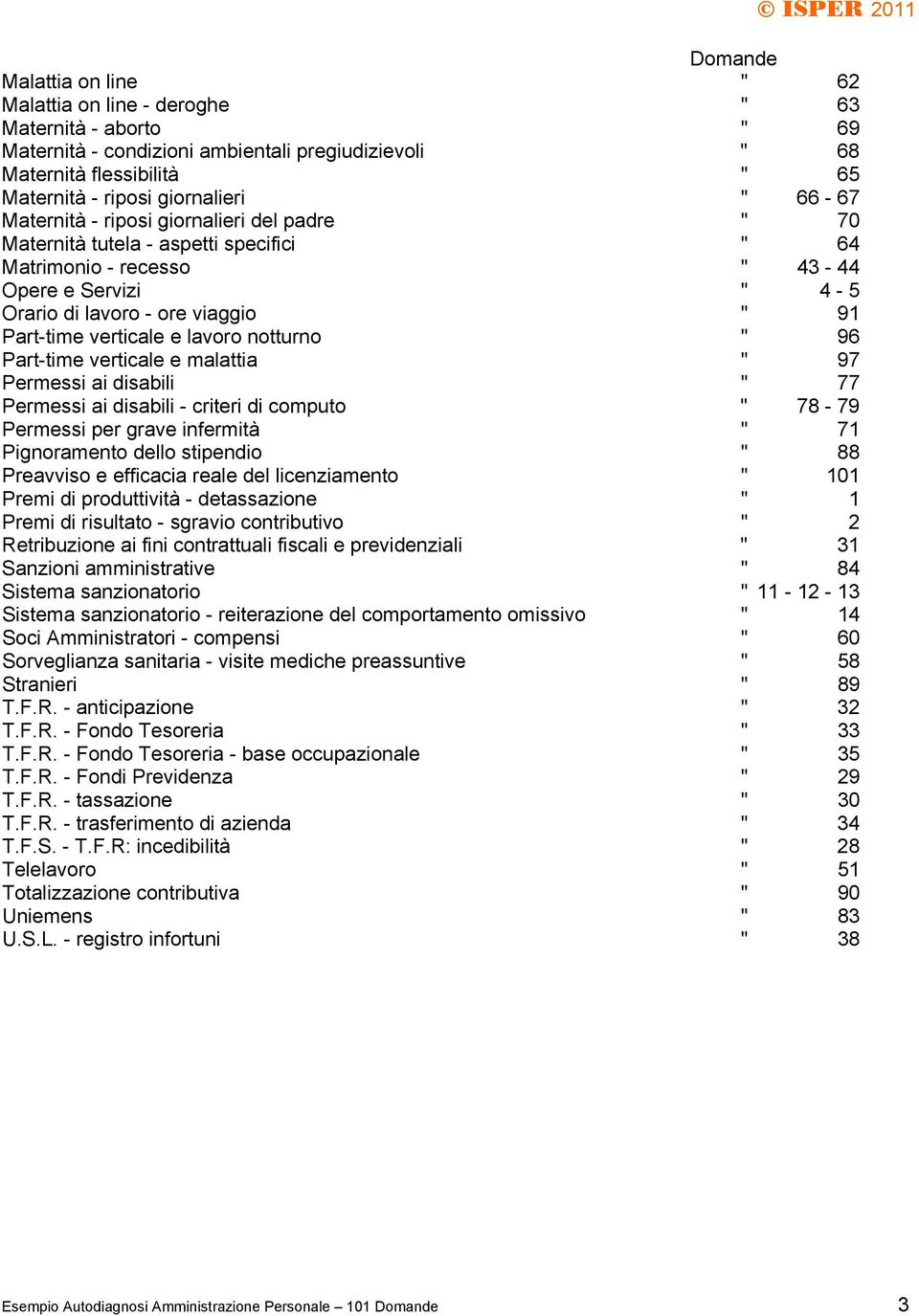 verticale e malattia " 97 Permessi ai disabili " 77 Permessi ai disabili - criteri di cmput " 78-79 Permessi per grave ifermità " 71 Pigramet dell stipedi " 88 Preavvis e efficacia reale del