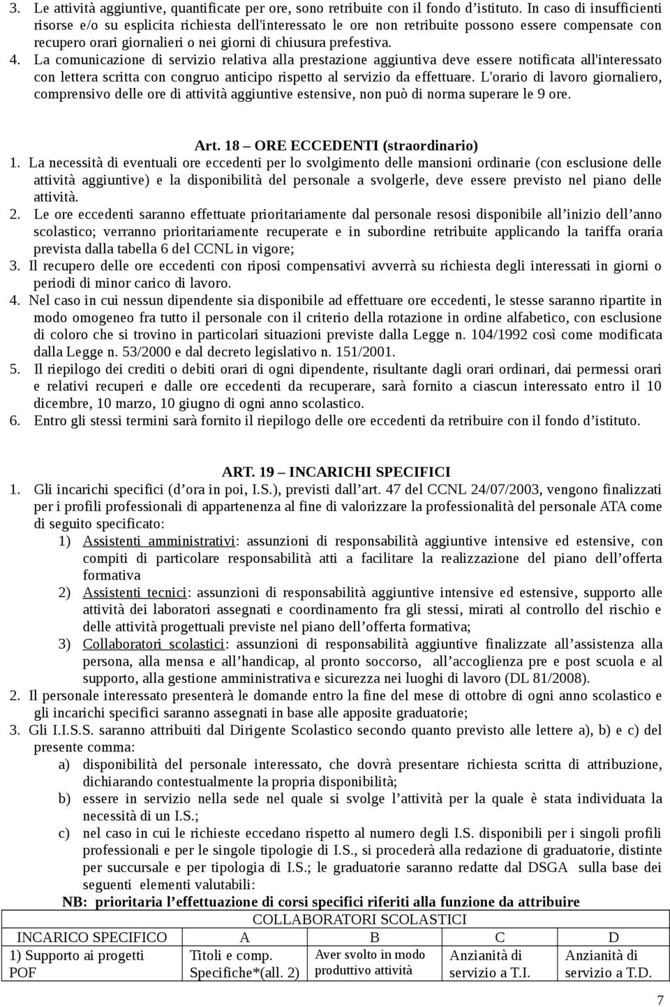 La comunicazione di servizio relativa alla prestazione aggiuntiva deve essere notificata all'interessato con lettera scritta con congruo anticipo rispetto al servizio da effettuare.