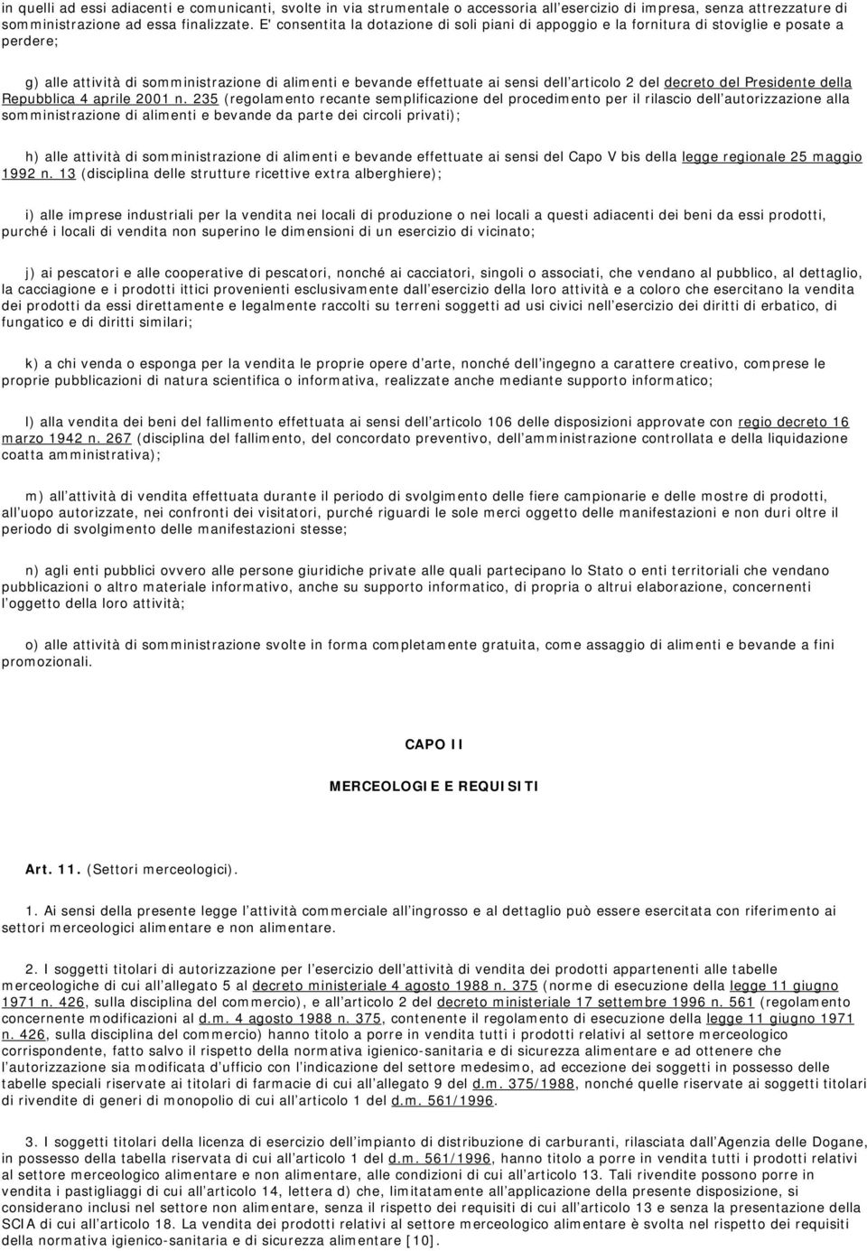 decreto del Presidente della Repubblica 4 aprile 2001 n.