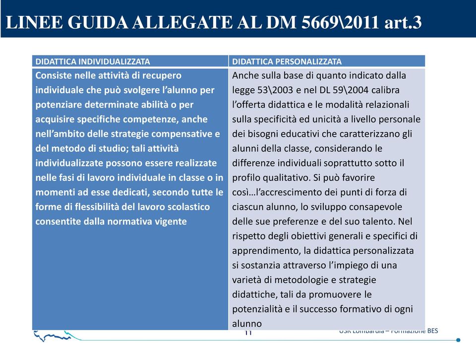 delle strategie compensative e del metodo di studio; tali attività individualizzate possono essere realizzate nelle fasi di lavoro individuale in classe o in momenti ad esse dedicati, secondo tutte