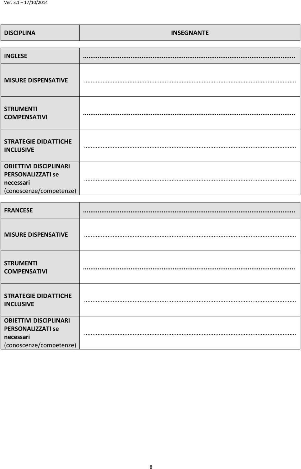 (conoscenze/competenze) FRANCESE... MISURE DISPENSATIVE STRUMENTI COMPENSATIVI.