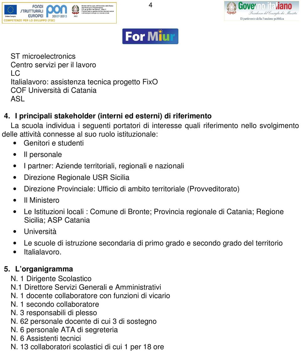 Genitori e studenti Il personale I partner: Aziende territoriali, regionali e nazionali Direzione Regionale USR Sicilia Direzione Provinciale: Ufficio di ambito territoriale (Provveditorato) Il