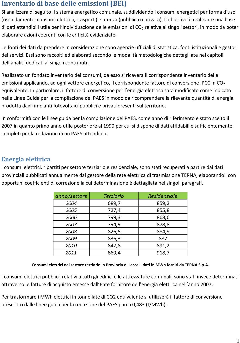 L obiettivo è realizzare una base di dati attendibili utile per l individuazione delle emissioni di CO 2 relative ai singoli settori, in modo da poter elaborare azioni coerenti con le criticità