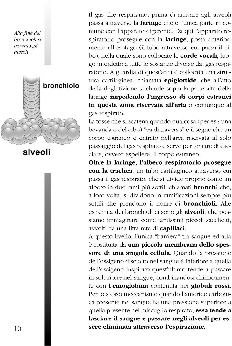 sostanze diverse dal gas respiratorio.