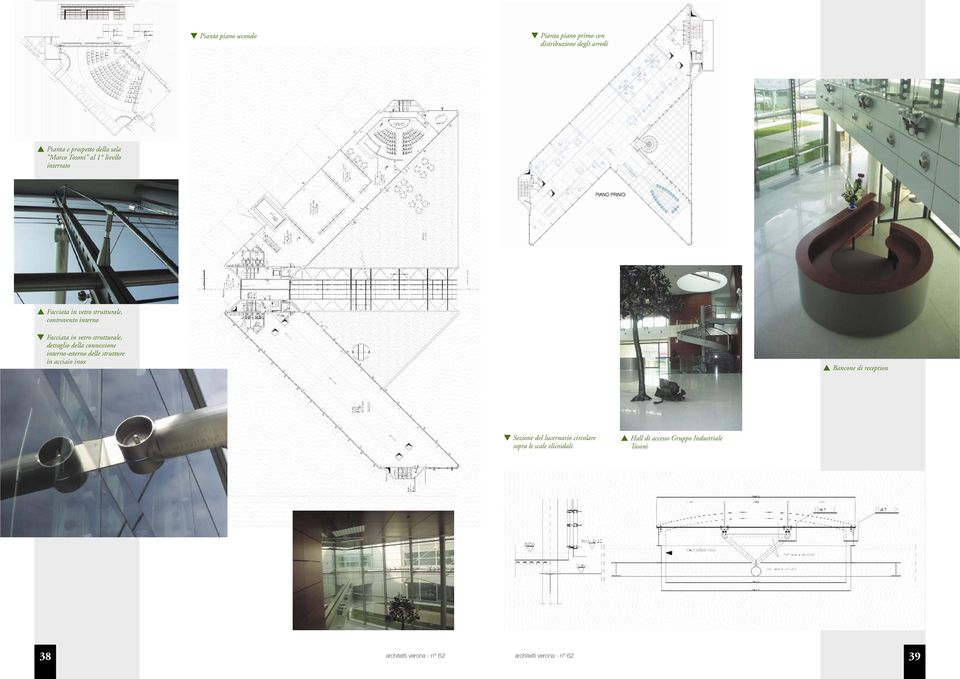 strutturale, dettaglio della connessione interno-esterno delle strutture in acciaio inox s Bancone di