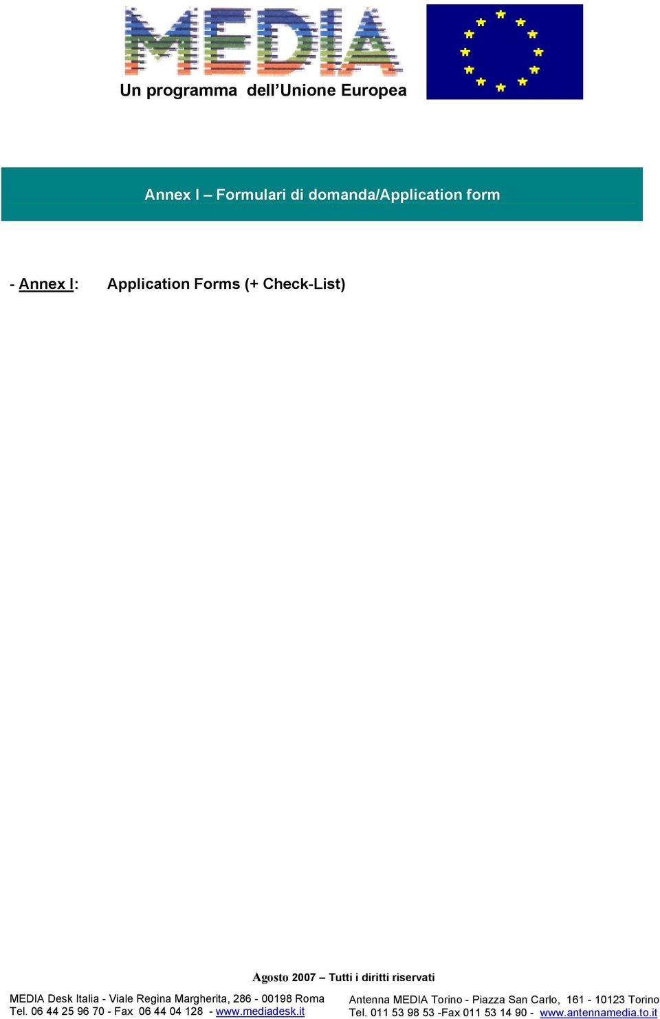 domanda/application form -