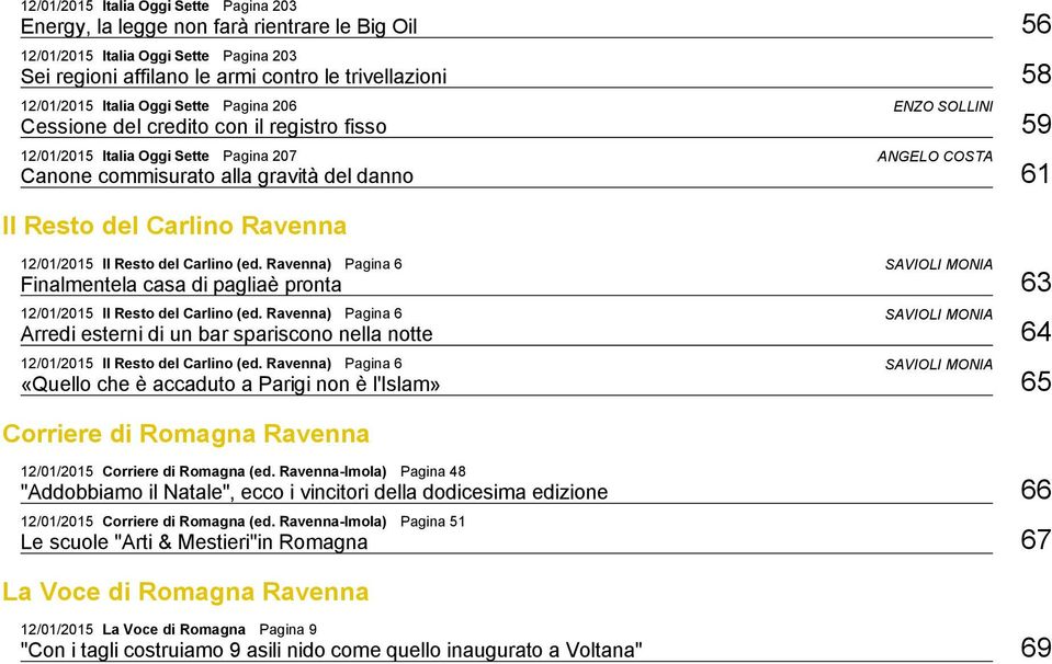 Carlino Ravenna 12/01/2015 Il Resto del Carlino (ed. Ravenna) Pagina 6 SAVIOLI MONIA Finalmentela casa di pagliaè pronta 63 12/01/2015 Il Resto del Carlino (ed.